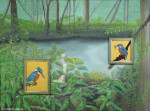 IJsvogels bij een vennetje, COMPO-ART, Gerrit Hoogebeen, 60 x 80 cm